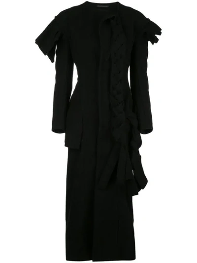 Shop Yohji Yamamoto Knitted Wool Dress In Black