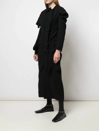 Shop Yohji Yamamoto Knitted Wool Dress In Black