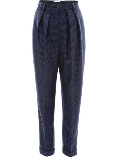 Shop Jw Anderson Houndstooth Carrot Trousers In Black