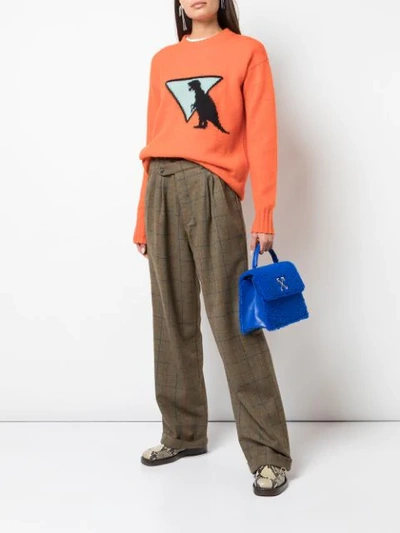 R13 Checked Relaxed Trousers In Green