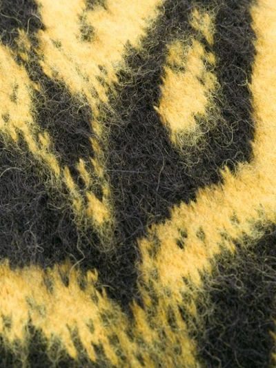 Shop Laneus Zebra Print Cardi-coat In Yellow