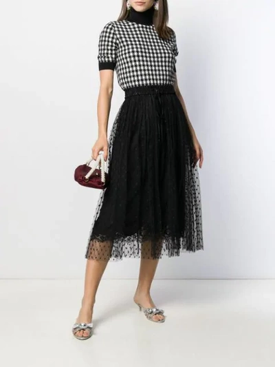 Shop Dolce & Gabbana Point D'esprit Midi Skirt In Black