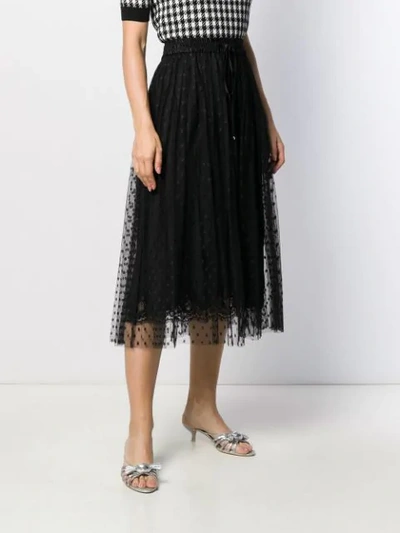 Shop Dolce & Gabbana Point D'esprit Midi Skirt In Black