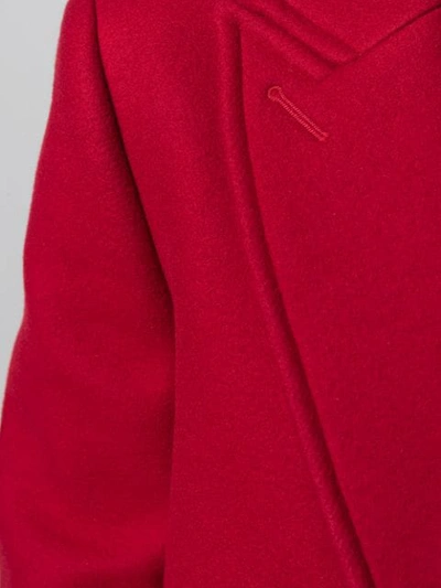 Shop Helmut Lang Double-breasted Belted Coat In Red