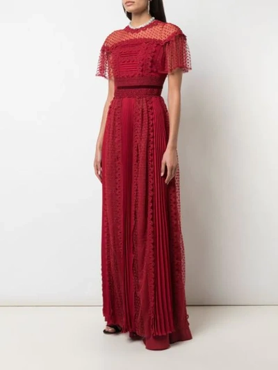 Shop Zuhair Murad Harui Embroidered Dress In Red
