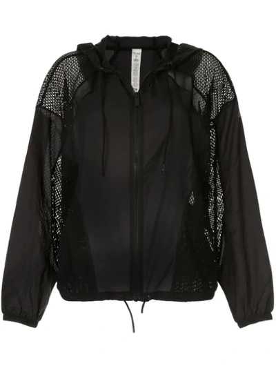 Shop Alo Yoga Mesh Panel Hoodie In Black