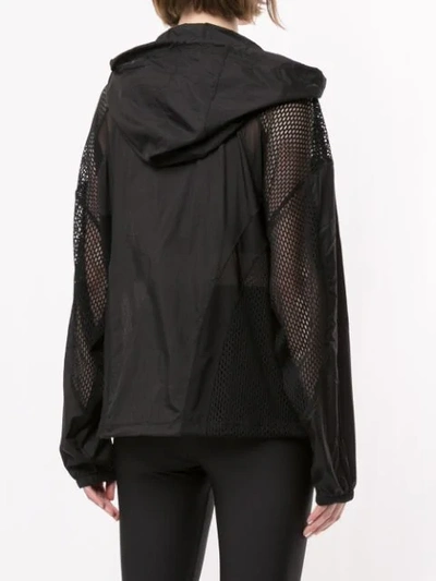 Shop Alo Yoga Mesh Panel Hoodie In Black