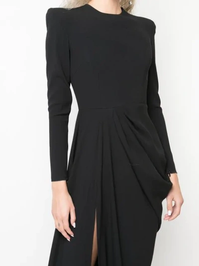 Shop Alex Perry Structured Shoulder Evening Dress In Black