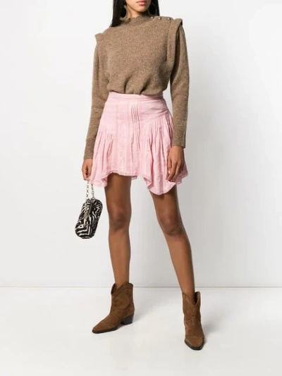 Shop Isabel Marant Étoile Pleated Short Skirt In Pink