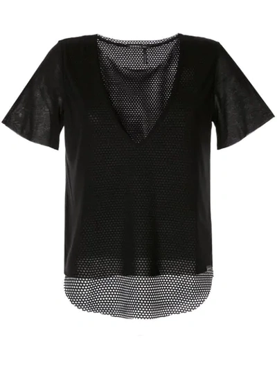 Shop Koral Double Layered T-shirt In Black