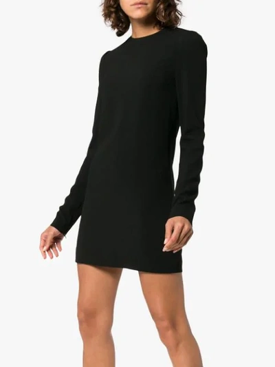 Shop Saint Laurent Crepe Mini Dress In Black