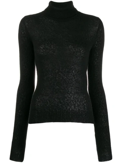 Shop Andrea Ya'aqov Roll Neck Sweater In Black