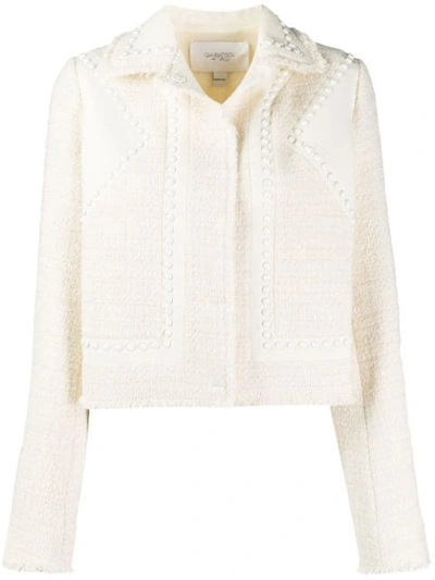 Shop Giambattista Valli Studded Fitted Jacket In Neutrals