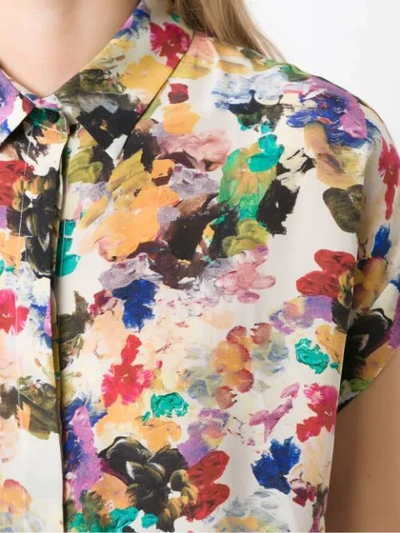 Shop Andrea Marques Printed Shirt Bodysuit In Multicolour