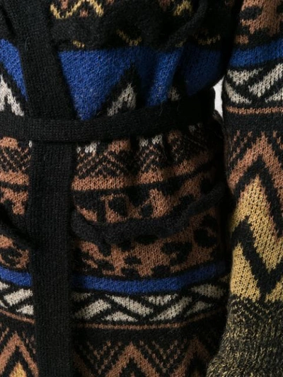 Shop Twinset Jacquard-knit Cardigan In Brown