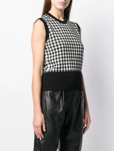 Shop Dolce & Gabbana Cashmere Houndstooth Top In White ,black