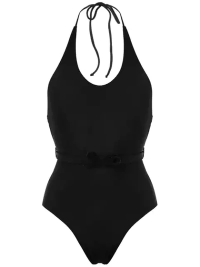 Shop Adriana Degreas Halter Neck Swimsuit In Black