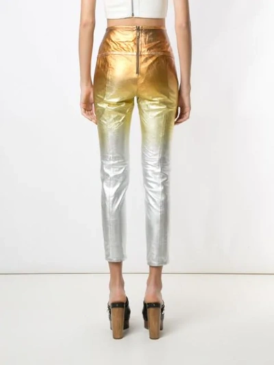 Shop Andrea Bogosian Pietra Gradient Leather Trousers In Gold