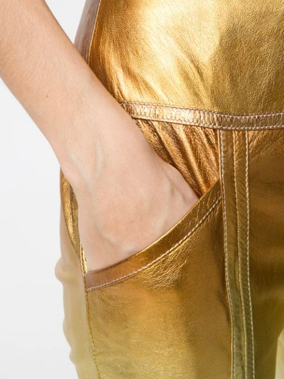 Shop Andrea Bogosian Pietra Gradient Leather Trousers In Gold