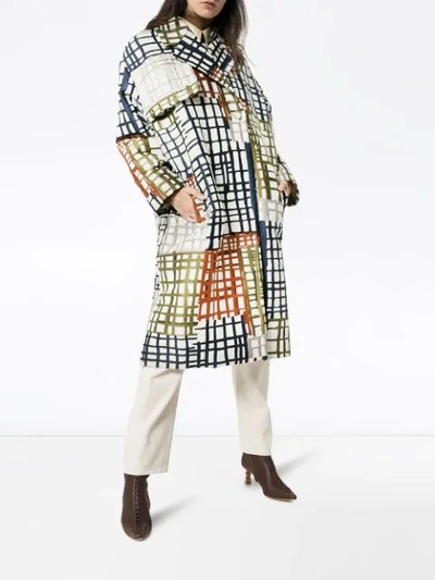 Shop Jacquemus Le Manteau Carreaux Coat In White