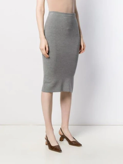 Shop Joseph Fitted Pencil Skirt In 0201 Grey Chine