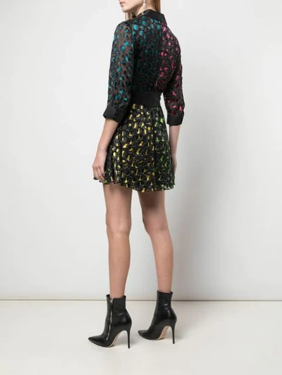Shop Alice And Olivia Raja Leopard Print Minidress In Black