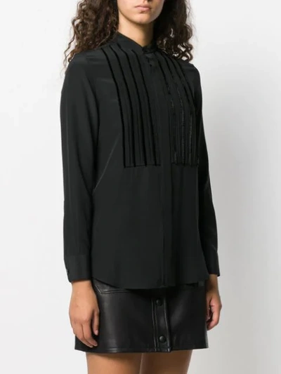 Shop Saint Laurent Front Pleats Shirt In Black