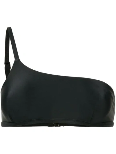 Shop Matteau One-shoulder Bikini Top In Black