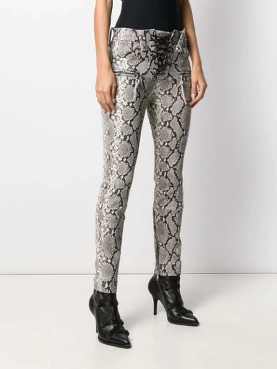 Shop Ben Taverniti Unravel Project Snakeskin Effect Trousers In Grey