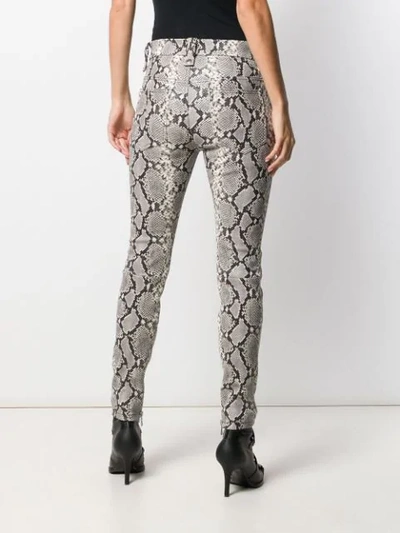 Shop Ben Taverniti Unravel Project Snakeskin Effect Trousers In Grey