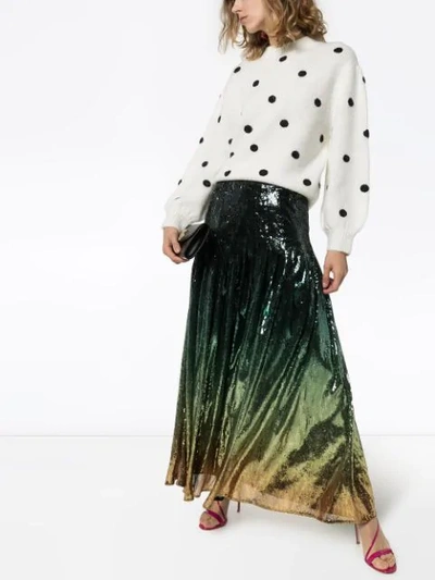 Shop Mary Katrantzou Clement Ombré Sequined Skirt In Multicoloured