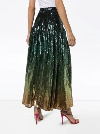 Shop Mary Katrantzou Clement Ombré Sequined Skirt In Multicoloured
