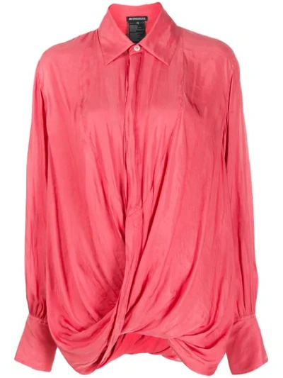 Shop Ann Demeulemeester Smocked Twist Shirt In Pink