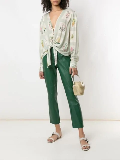 Shop Adriana Degreas Printed Tie Knot Shirt In Multicolour