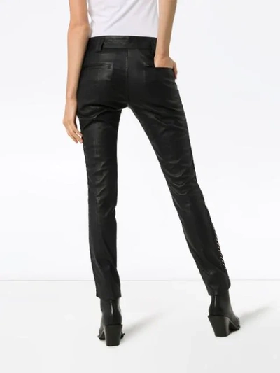 Shop Haider Ackermann Printed Metallic Skinny Trousers In Grey