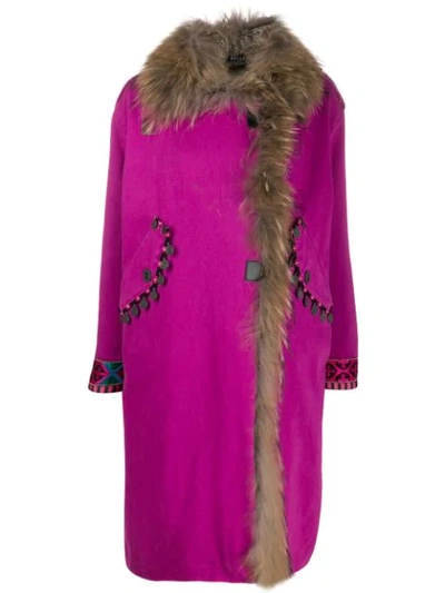 Shop Bazar Deluxe Embroidered Multi-charm Coat In 214 Pink