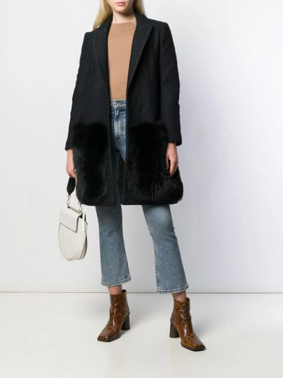Shop Ava Adore Single Breasted Wrap Coat In Black