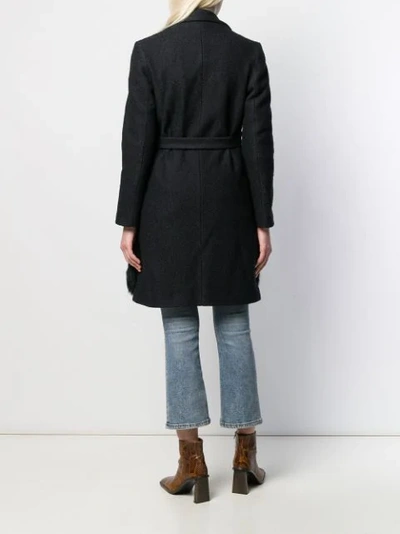 Shop Ava Adore Single Breasted Wrap Coat In Black
