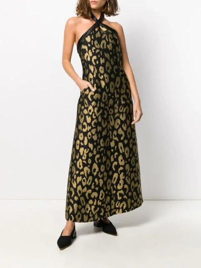 Shop Temperley London Josie Leopard-jacquard Gown In Black