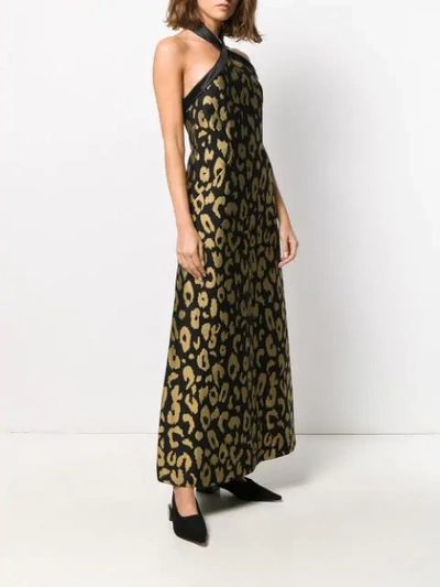 Shop Temperley London Josie Leopard-jacquard Gown In Black