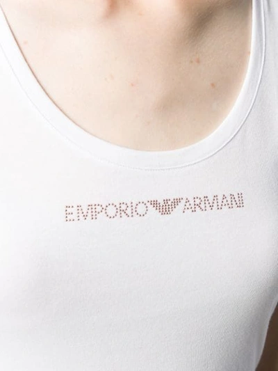 Shop Emporio Armani Logo Vest Top In White