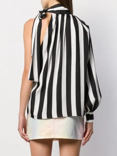 STRIPED ONE-SLEEVE BLOUSE
