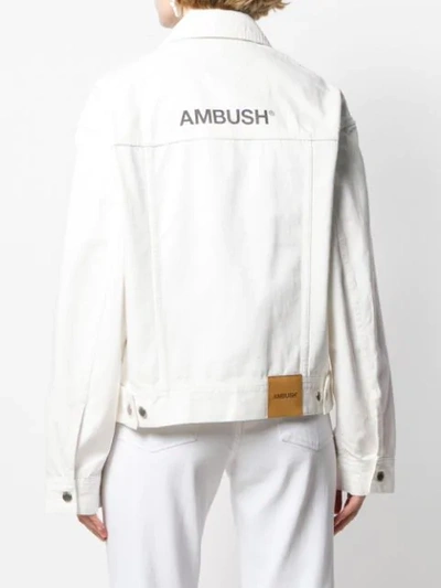 Shop Ambush Logo Print Denim Jacket In White