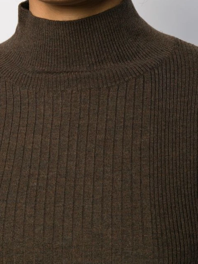 Shop Aeron Eden Slim Fit Jumper In Chocolate Melange