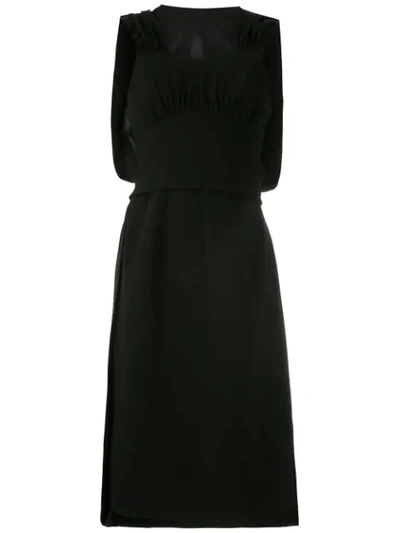 Shop À La Garçonne Weaving Mid-lenght Dress In Black