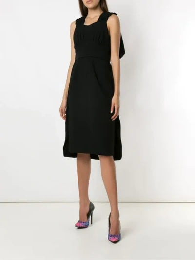 Shop À La Garçonne Weaving Mid-lenght Dress In Black