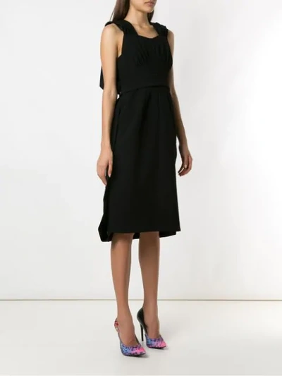 Shop À La Garçonne Weaving Mid-lenght Dress In Black