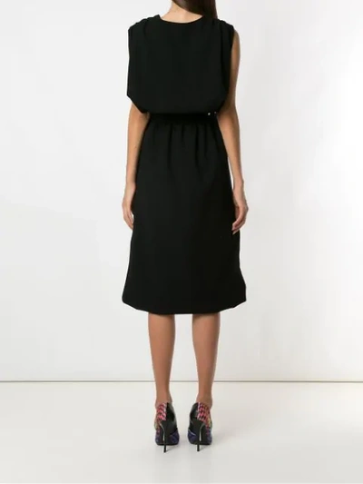 Shop À La Garçonne Weaving Mid-lenght Dress In Black