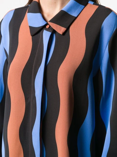 Shop Stine Goya Wavy Striped Shirt In 1649 Wavy Stripes Blue