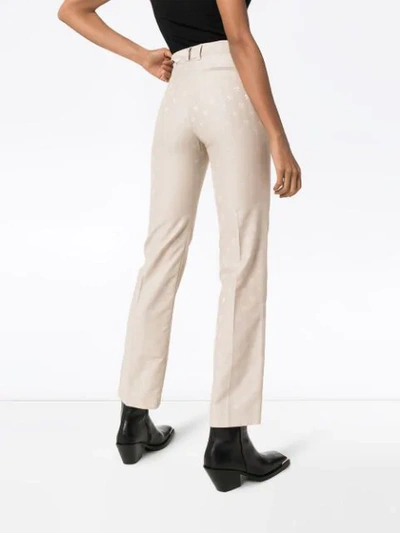 Shop Gmbh Straight-leg Jacquard Trousers In Grey